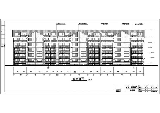 五层砖混结构组合式住宅楼全套建筑设计CAD图纸（含半地下室和阁楼）-图二