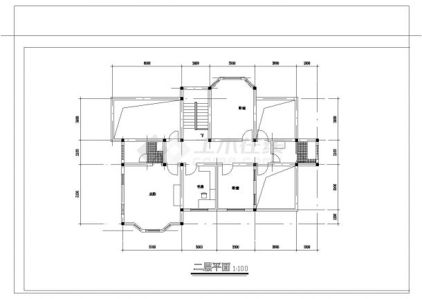 2层：长17.7米 宽10.8米 农村住宅建筑设计图【平立】-图一