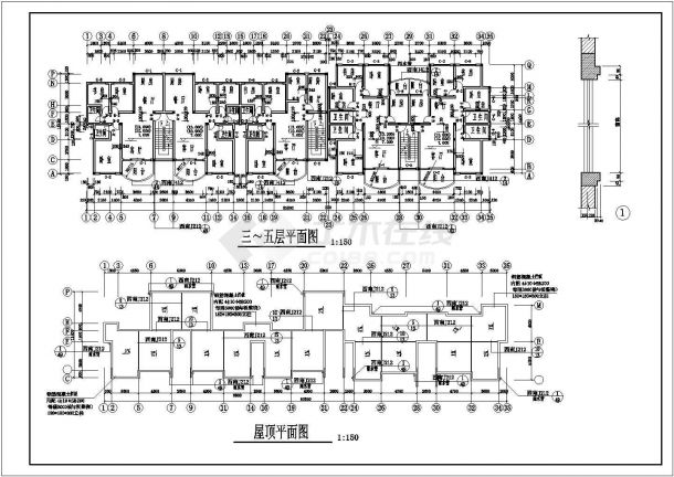 汉中市汉台区锦绣小区7层砖混结构商住楼建筑设计CAD图纸（1-2层商用）-图二