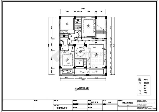某江西贵气乡村双层别墅室内CAD设计施工平面装修图-图二