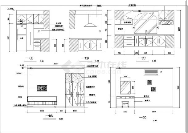 某地区全套别墅建筑装修方案设计施工CAD图纸-图二