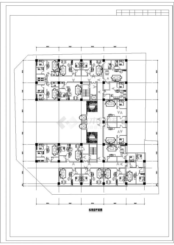 杭州市丽锦花园小区25层高层住宅楼全套平面设计CAD图纸-图二