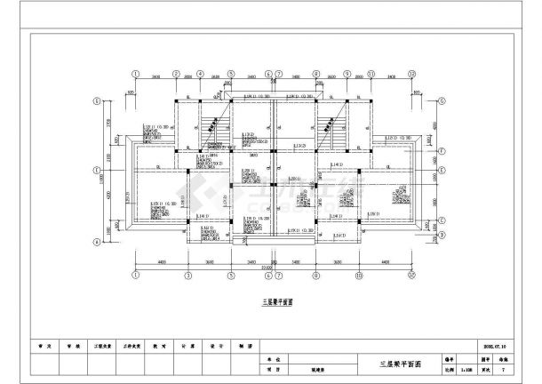 某地区三层联体别墅方案装修设计施工CAD图纸-图一