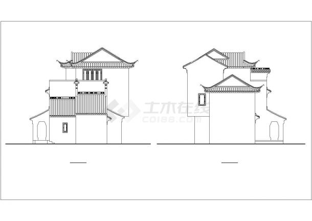 某地区江枫园别墅建筑结构方案设计施工CAD图纸-图一