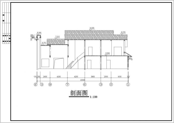 某地区现代多层小别墅全套设计施工CAD图纸_图1