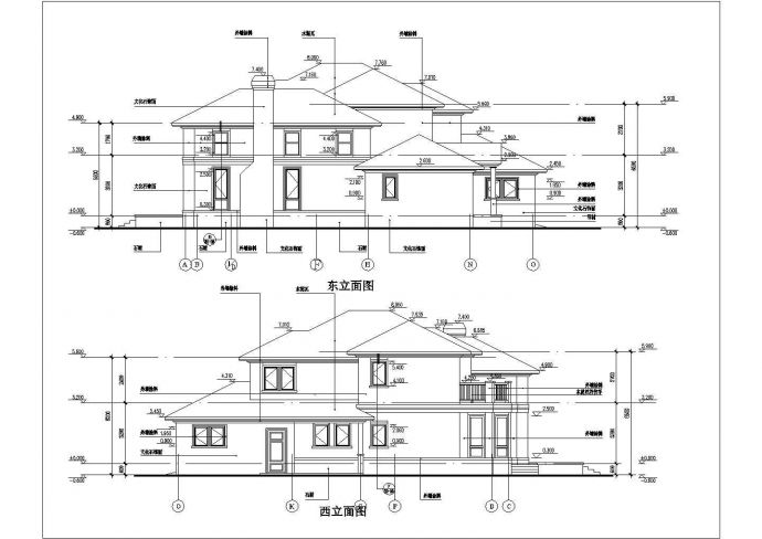 某地区多层豪华经典别墅建筑设计施工CAD图纸_图1