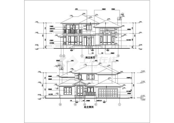 某地区多层豪华经典别墅建筑设计施工CAD图纸-图二