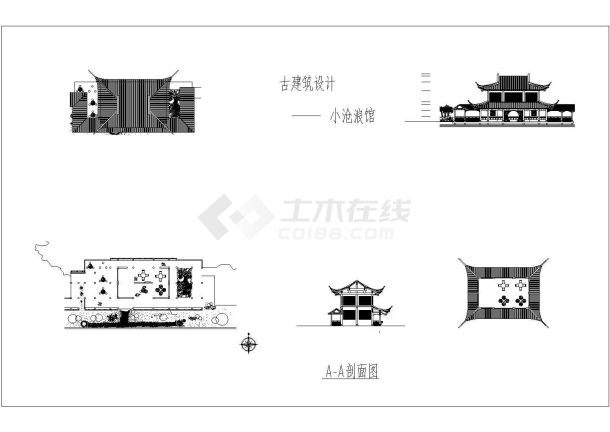 某经典古建筑设计CAD施工完整大样图纸-图一