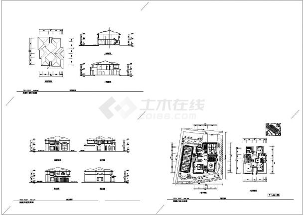 某两套私人别墅设计CAD大样框架结构施工完整方案图-图一