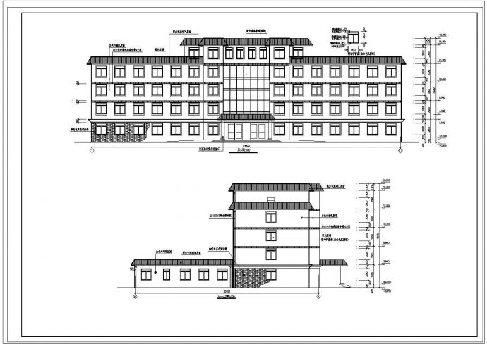 某地4层L型3437.4平米砖混门诊楼建施图纸_图1
