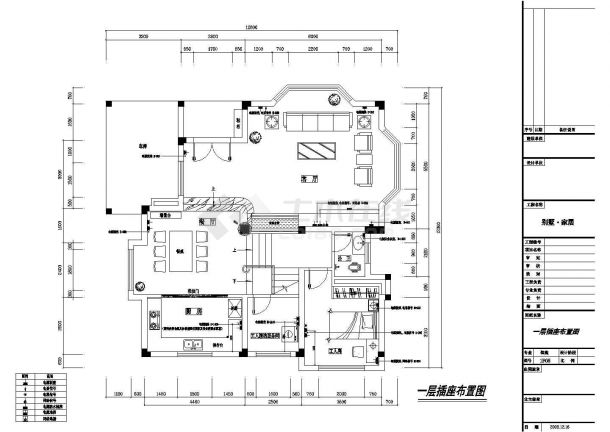 某高雅三层别墅室内装修CAD设计全套完整施工图-图一