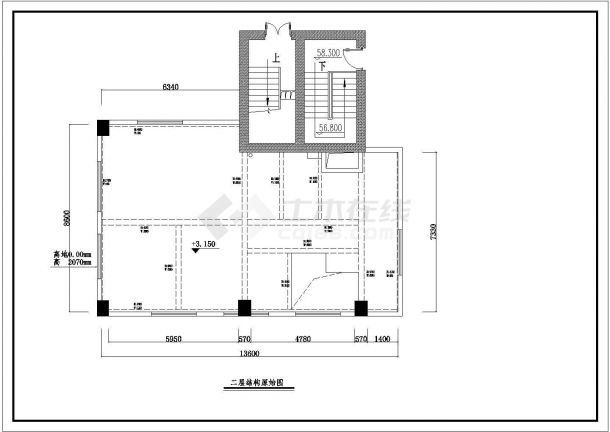厦门某三层空中别墅室内装修CAD设计构造大样图-图一