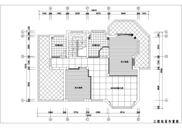某时尚三层别墅室内装修图CAD大样构造平面图纸_图1