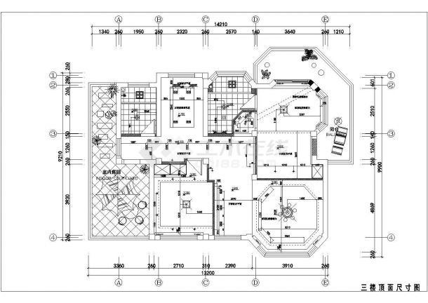 某时尚三层别墅室内装修图CAD大样构造平面图纸-图二