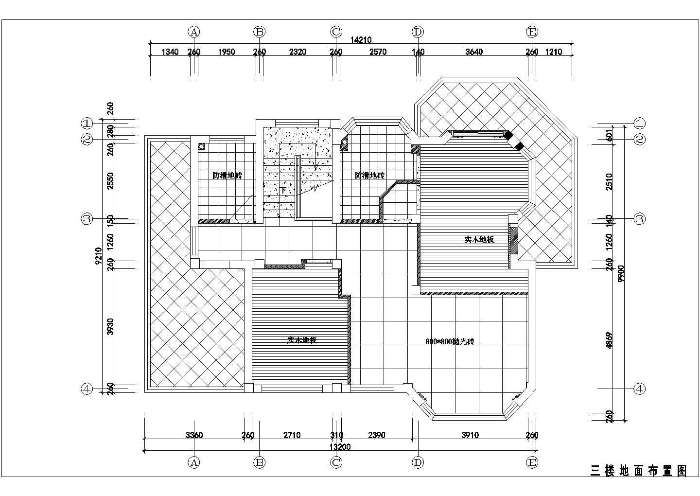 某时尚三层别墅室内装修图CAD大样构造平面图纸
