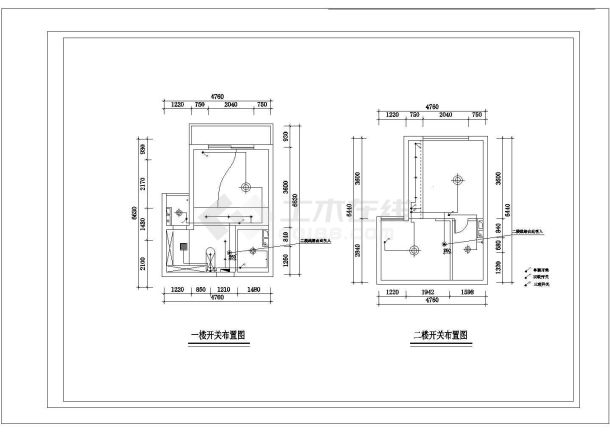 小跃层家装设计CAD施工图-图二