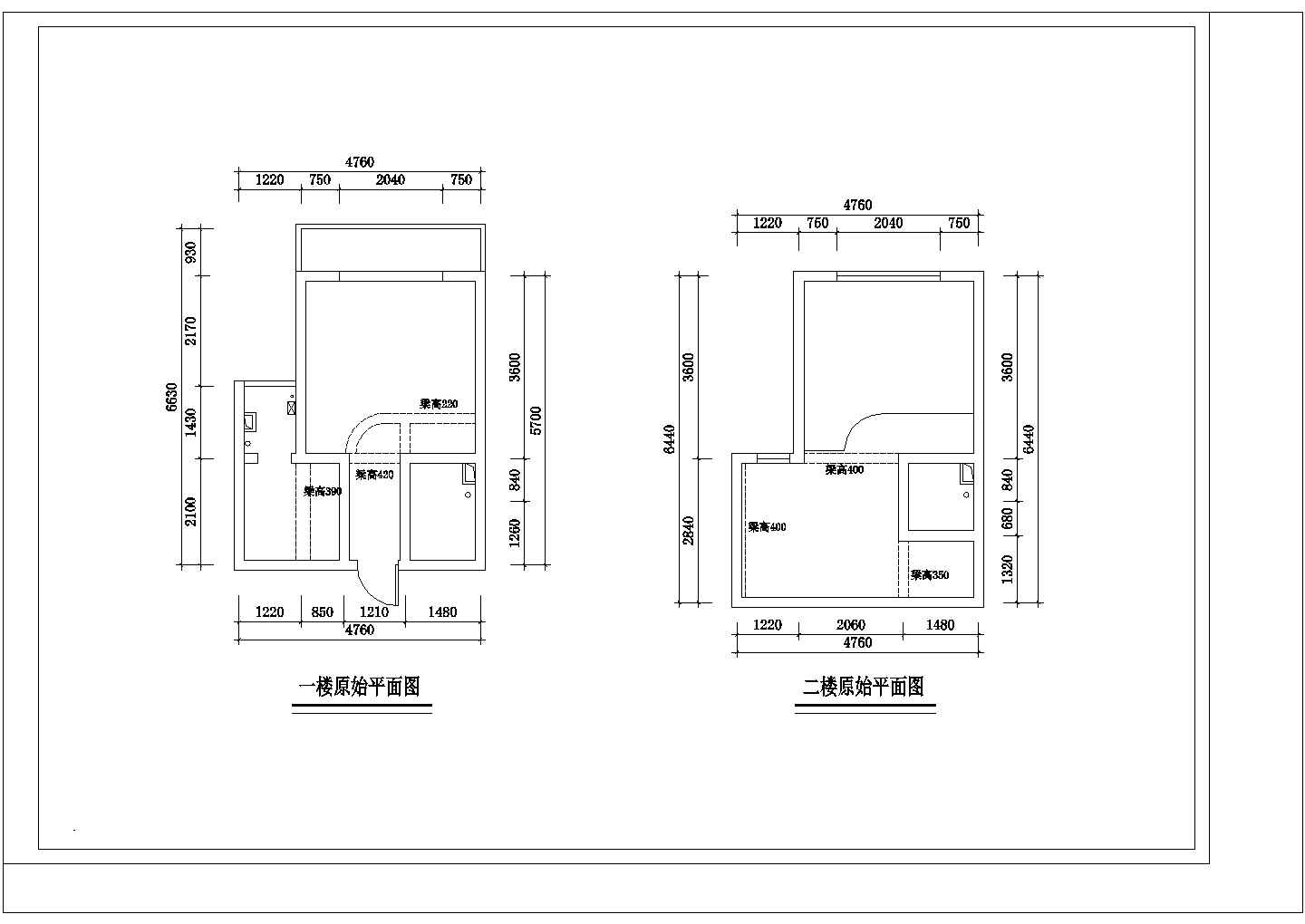 小跃层家装设计CAD施工图
