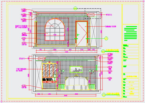 某混搭顶级三层别墅CAD完整详细设计构造施工图-图一