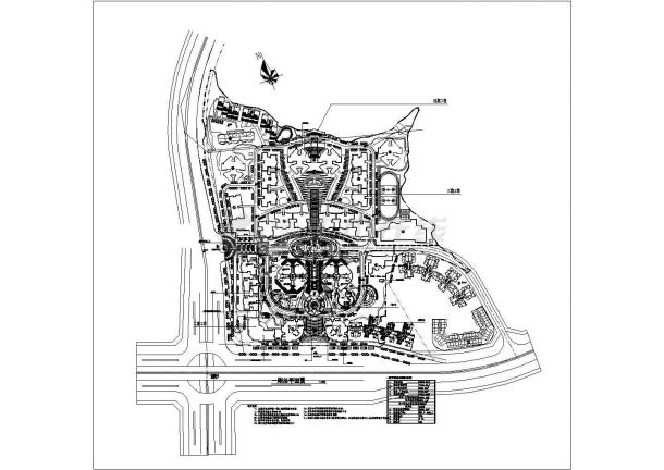 某金地花园小区CAD完整施工详细设计规划总图-图一