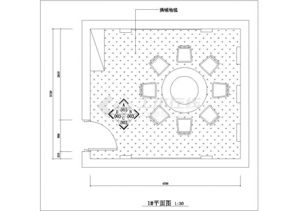 某地中式餐厅包间CAD设计图-图二
