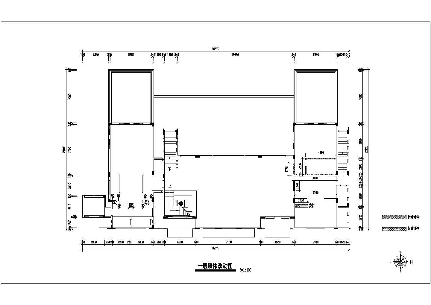 某豪华别墅一层装修CAD室内设计构造完整图