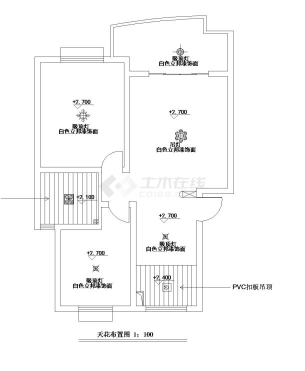 某小户型装饰施工参考CAD详图-图一