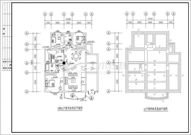 河南省登封市建造装修设计某别墅样板房竣工cad图(1)-图二