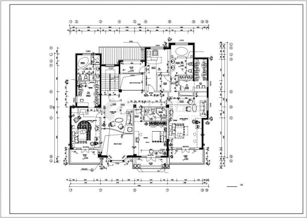 扬州三层高档别墅设计CAD套图-图二