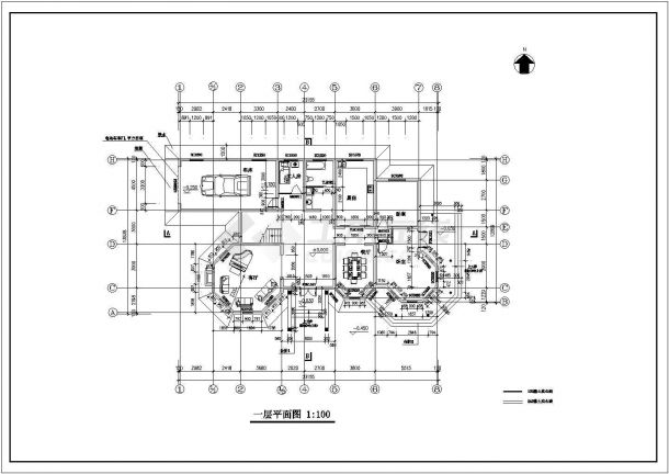 欧式别墅建筑CAD施工图-图二