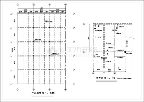 水池上盖及平面配筋参考图-图一