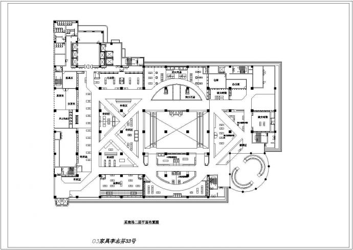 某商场二层CAD全套设计施工完整平面布置图_图1