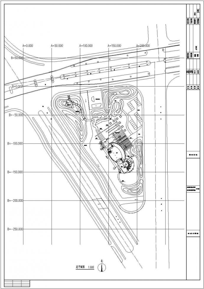 某江苏苏州绿地公园景观设计CAD施工图总平面图_图1
