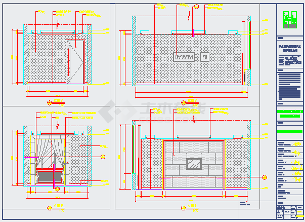 某日月峡旅游度假服务区综合楼一层CAD完整平立剖面施工图纸-图一