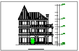 [国外]某三层别墅建筑cad施工设计方案图_图1