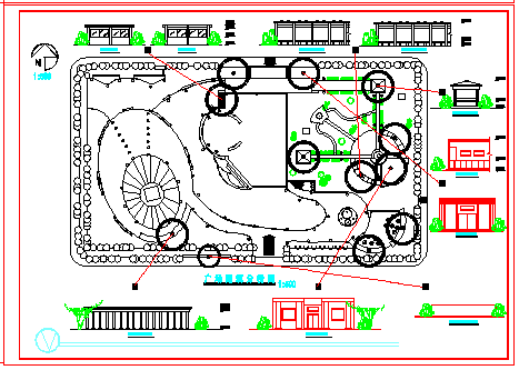 某大型广场规划cad方案设计图纸-图二