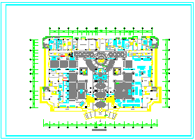 大型假日酒店广场建筑施工设计cad图纸_图1