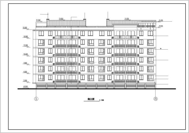呼和浩特市锦春花园小区6层砖混结构住宅楼建筑设计CAD图纸（含阁楼）-图二