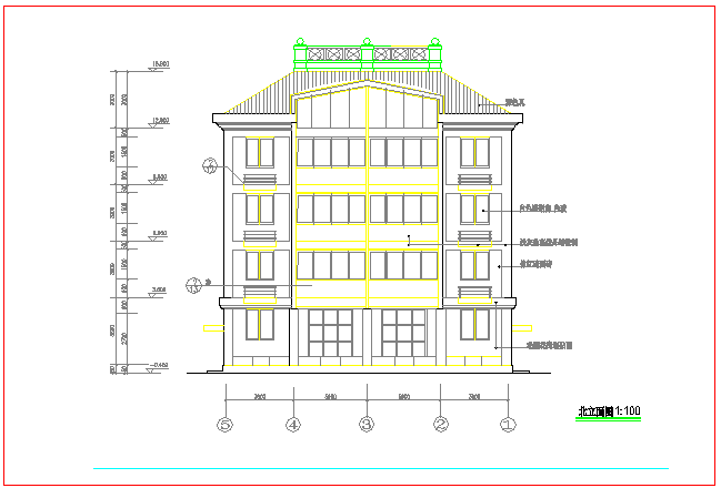 多层五层私宅建筑施工cad设计图_图1