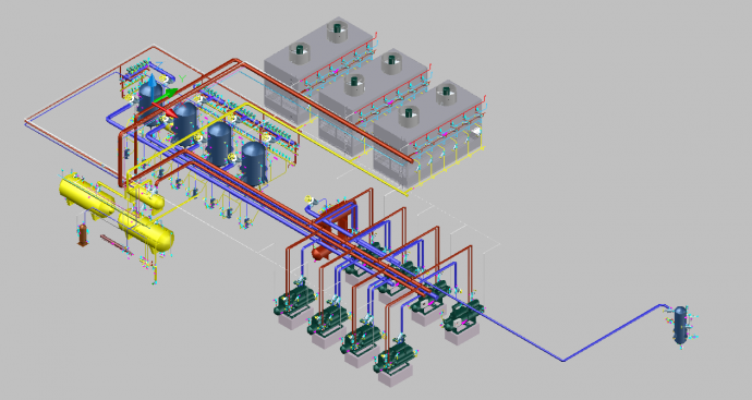 经典制冷系统设计cad-3D模型图_图1