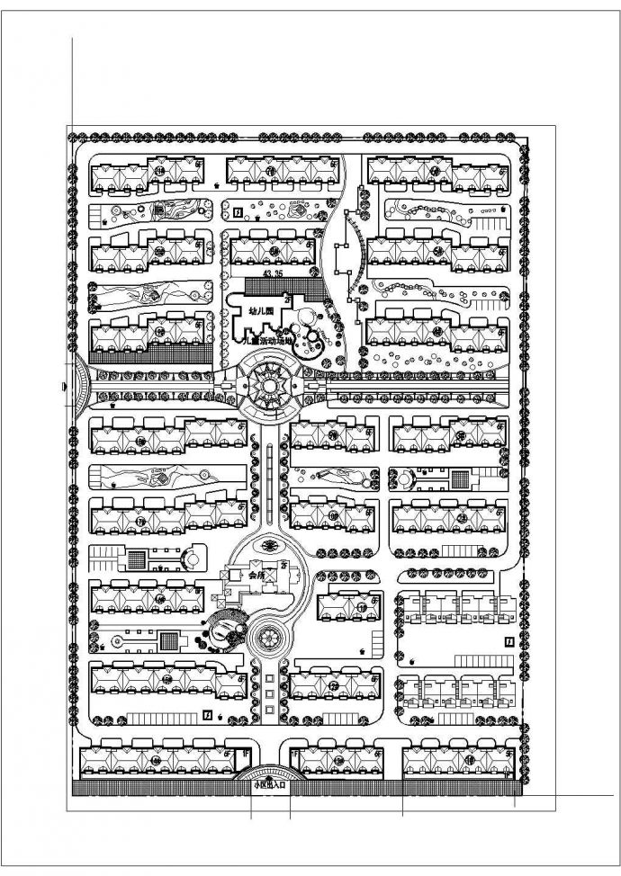 上海市金汇刚玩小区总平面规划设计CAD图纸（占地8公顷）_图1