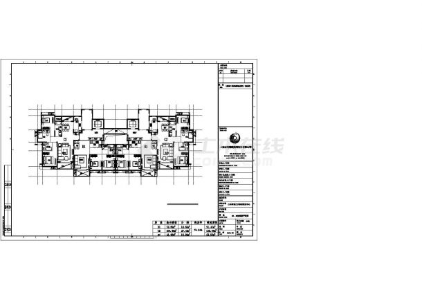 苏州印象家园小区住宅楼标445平米准层平面设计CAD图纸（2梯4户/对称型）-图一