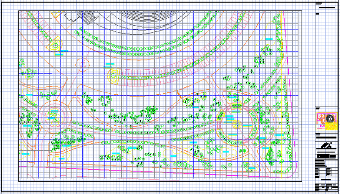 某山西某公园CAD全套平立面设计总图种植图_图1