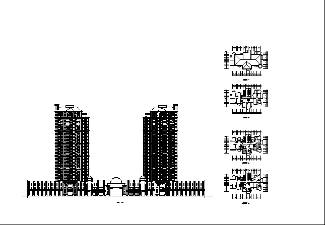 蚌埠某小高层商住楼建筑设计施工cad图纸