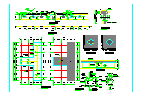 中式园林景观小品围墙设计cad详图