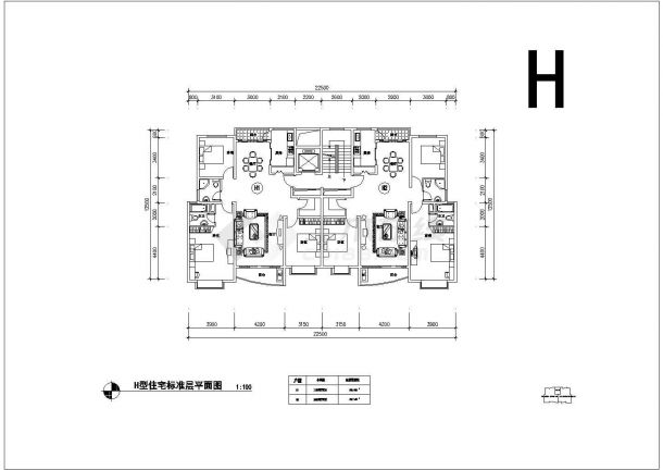 户型平面图设计_3室2厅【H1-132.68平 H2-129.14平】 小高层-图一