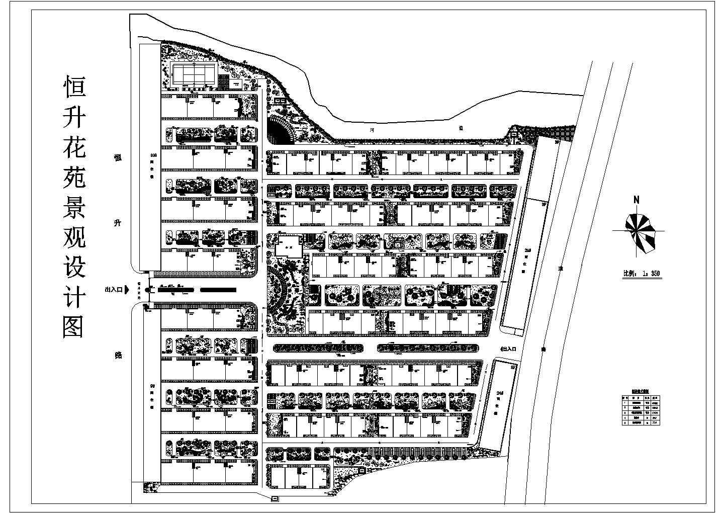 某民居小区建筑景观规划方案设计施工CAD图纸