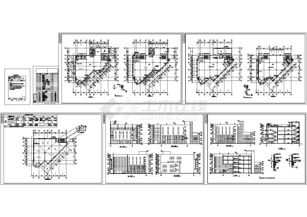 某小区设计方案图建筑全套cad图，含效果图-图一