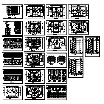 五层带阁楼小区住宅建施cad图(带地下室设计，共二十三张)-图二