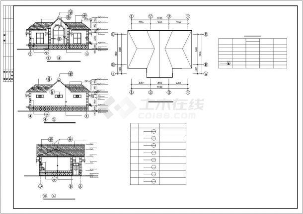 某地区砖混结构公园公厕建筑方案设计施工CAD图纸-图二