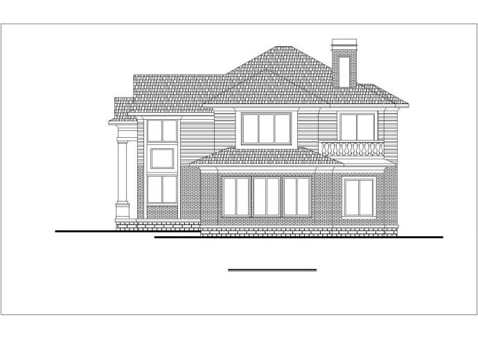 某地区云蝶度假别墅建筑方案设计施工CAD图纸_图1
